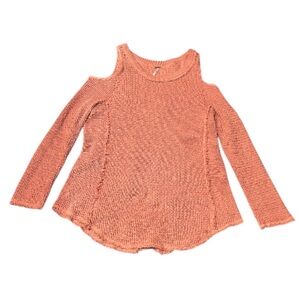Free People Peach Off-the-Shoulder Sweater
